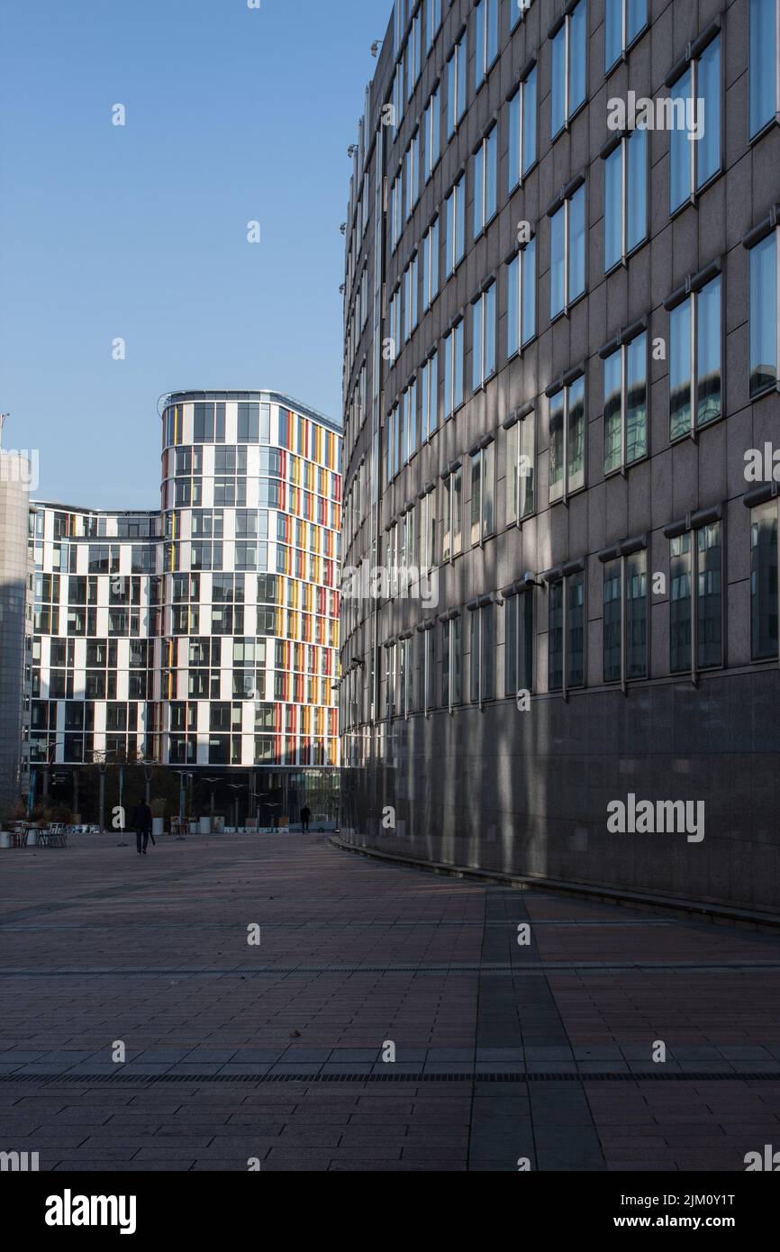 A vertical of Hochschule Fresenius university building in Cologne, Germany Stock Photo