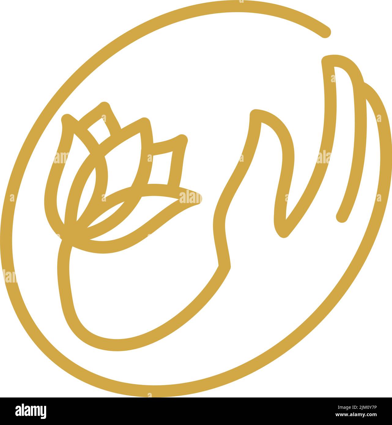 flower hand logo Icon Illustration Brand Identity Stock Vector Image