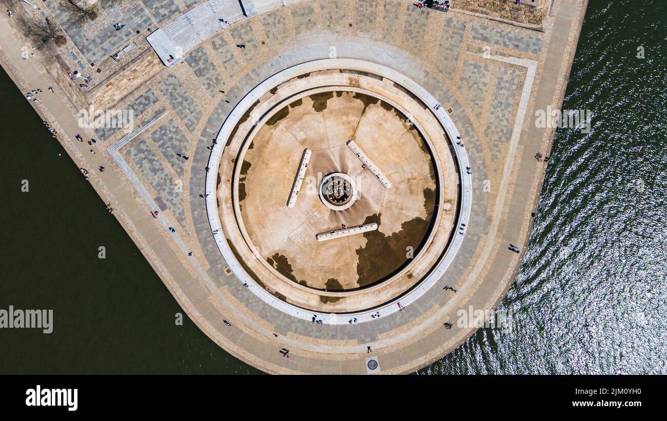 An aerial view of a bay in Pittsburgh Stock Photo