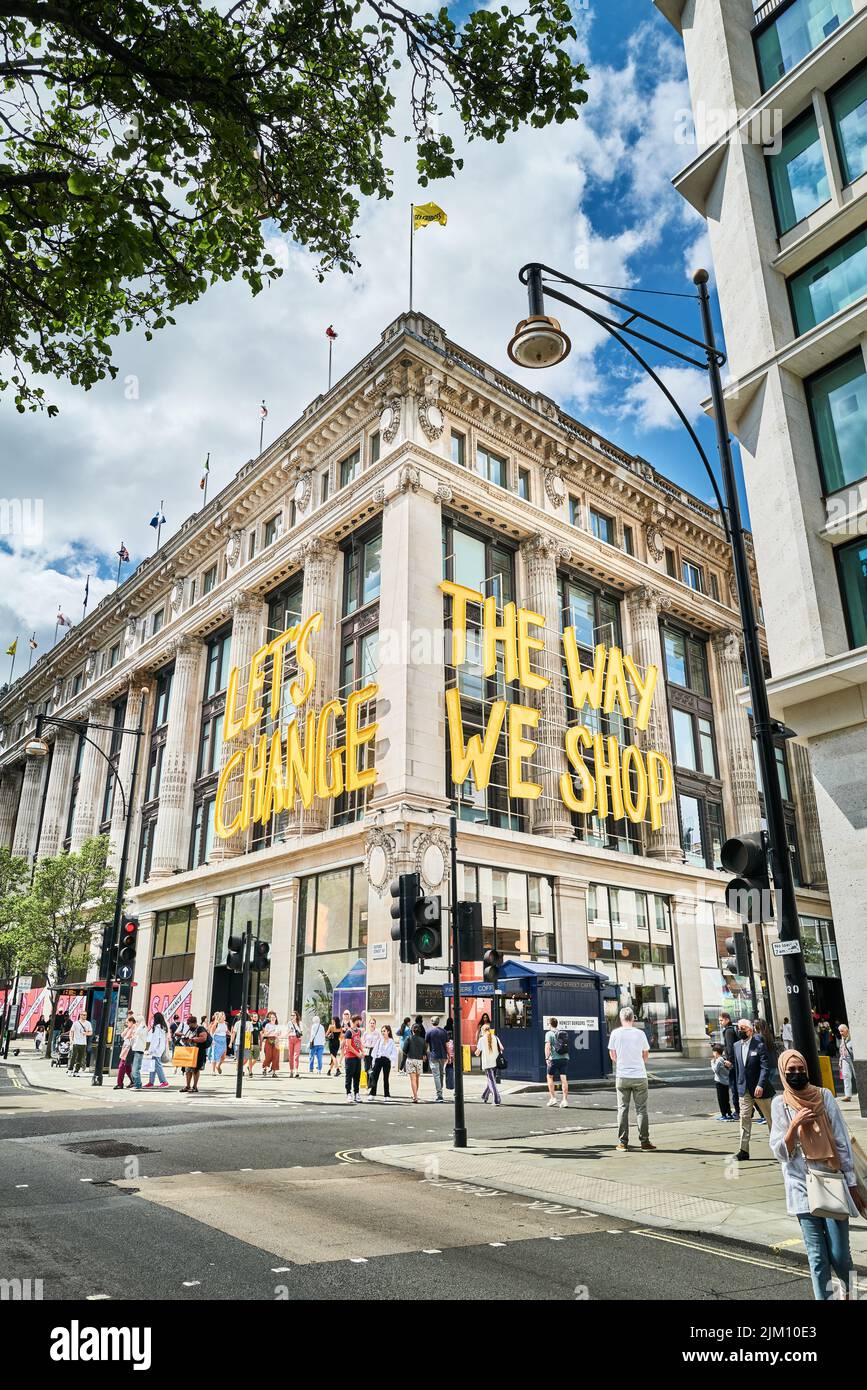 Selfridge department store, Oxford Street shopping centre, London