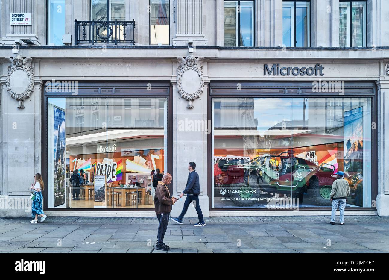 Microsoft  shop and show room, Oxford Street shopping centre, London, England. Stock Photo