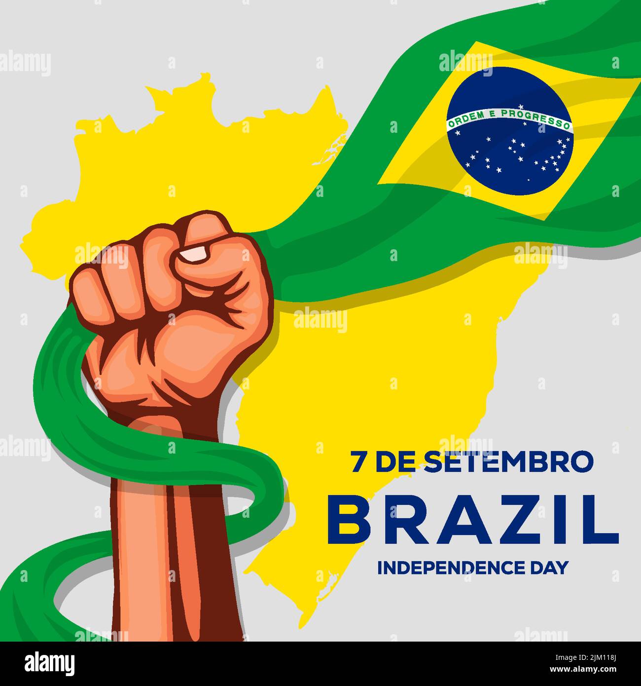 7 de setembro Brazil independence day illustration with hand holding ...