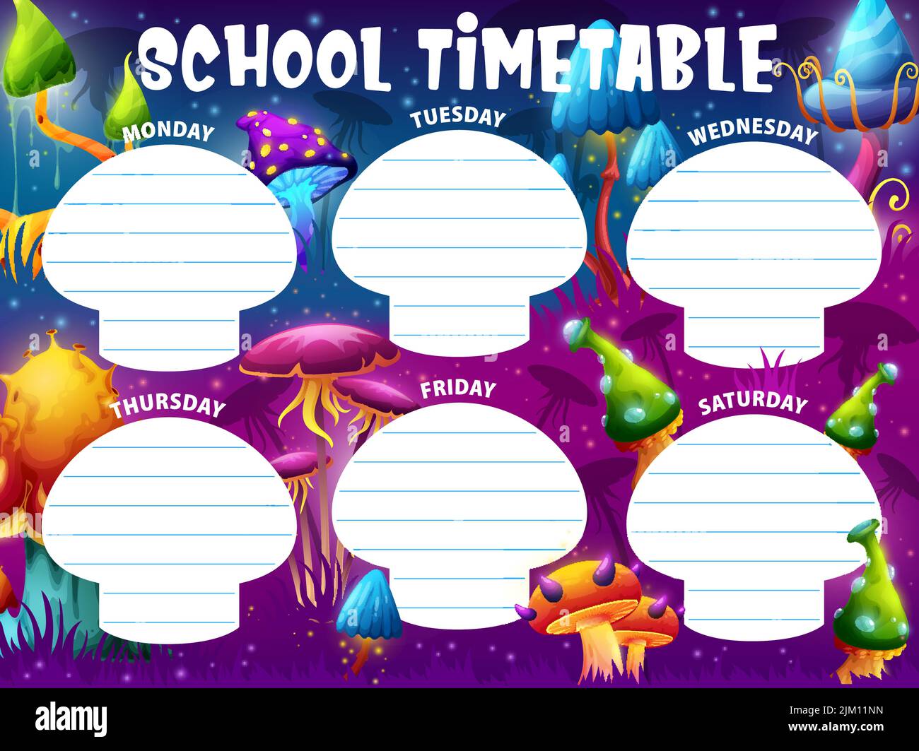 School schedule timetable neon hi-res stock photography and images - Alamy