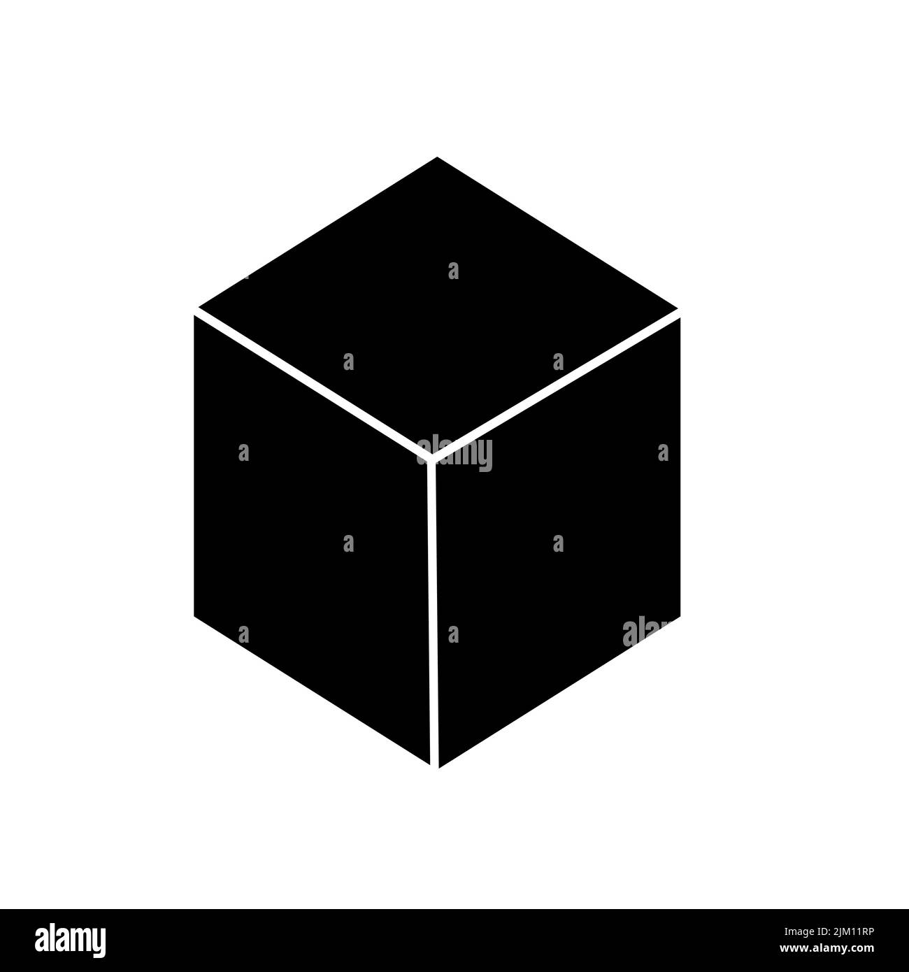Isometric cube vector icon. 3D square sign. Box symbol Stock Vector