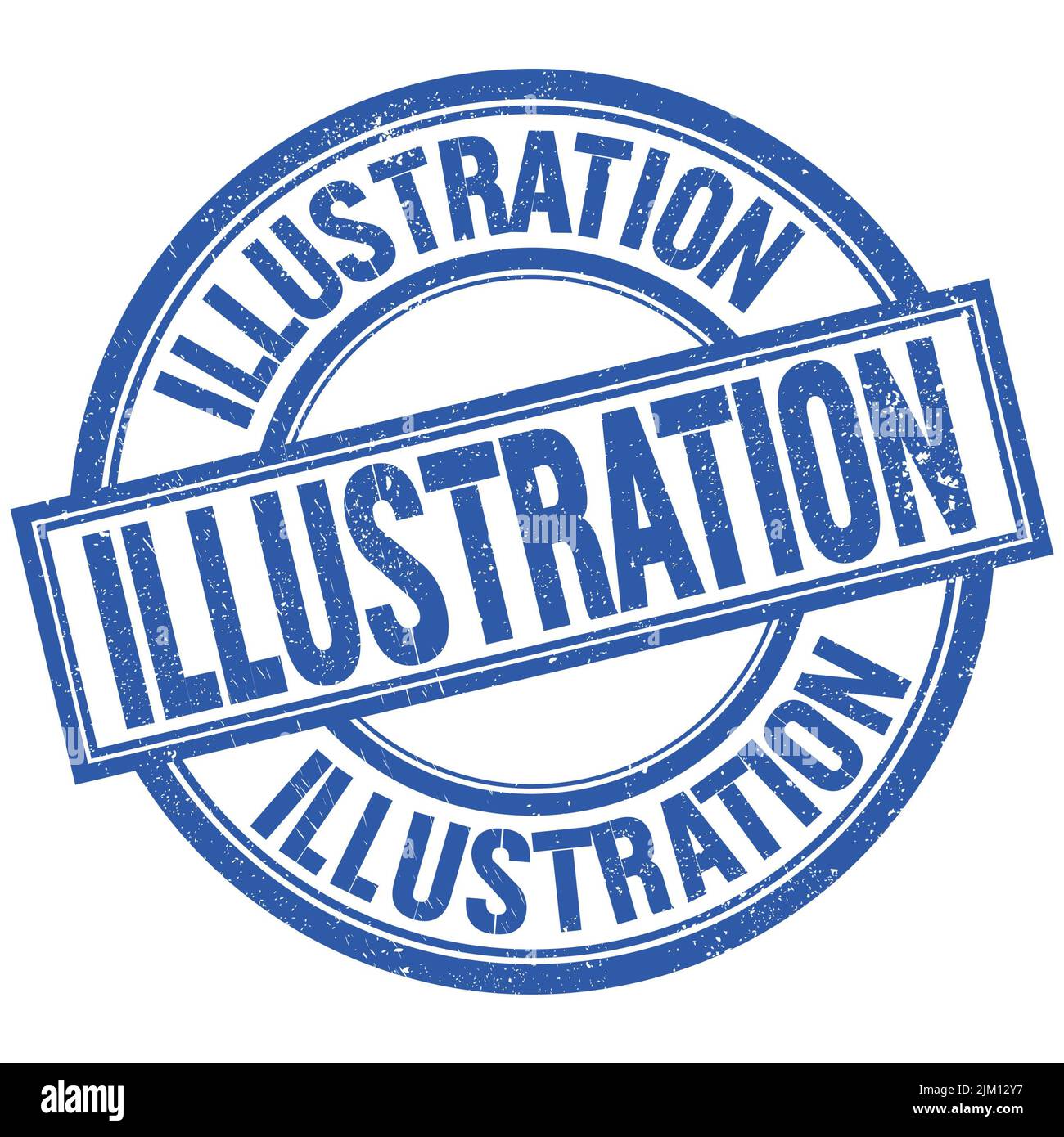 ILLUSTRATION text written word on blue round stamp sign Stock Photo - Alamy