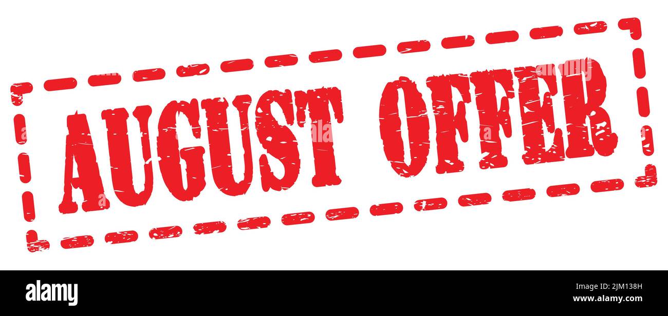 AUGUST OFFER text written on red dash stamp sign Stock Photo Alamy