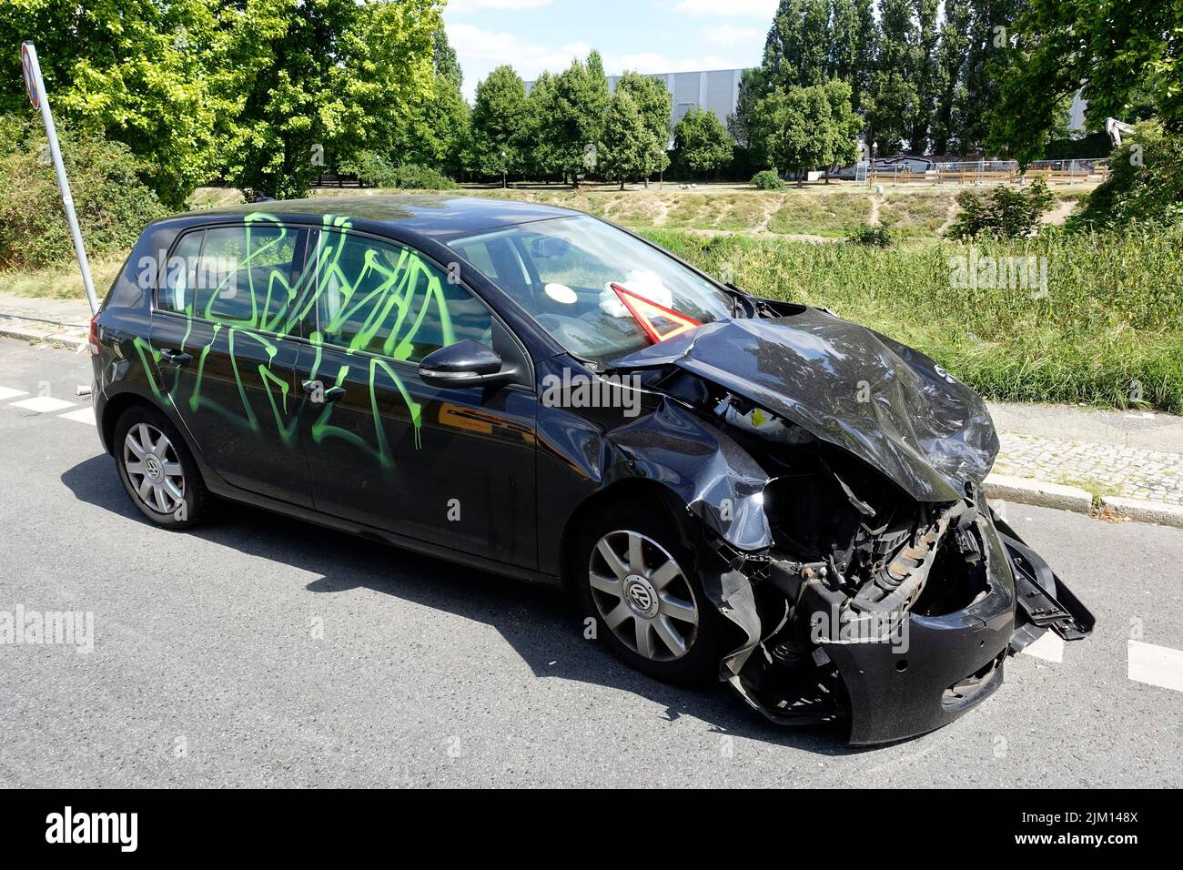 Car crash, VW, Berlin, Germany Stock Photo