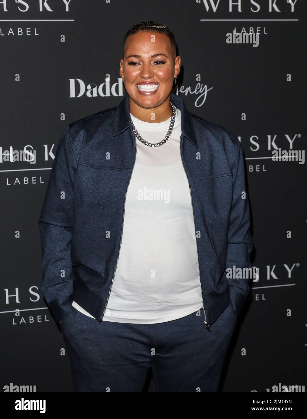 Lianne Sanderson seen attending the WHSKY Label launch party at Aures in London Stock Photo