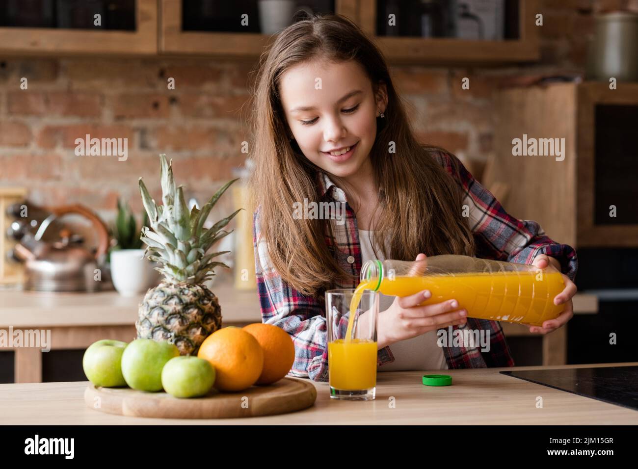 child health drink orange juice balanced nutrition Stock Photo Alamy