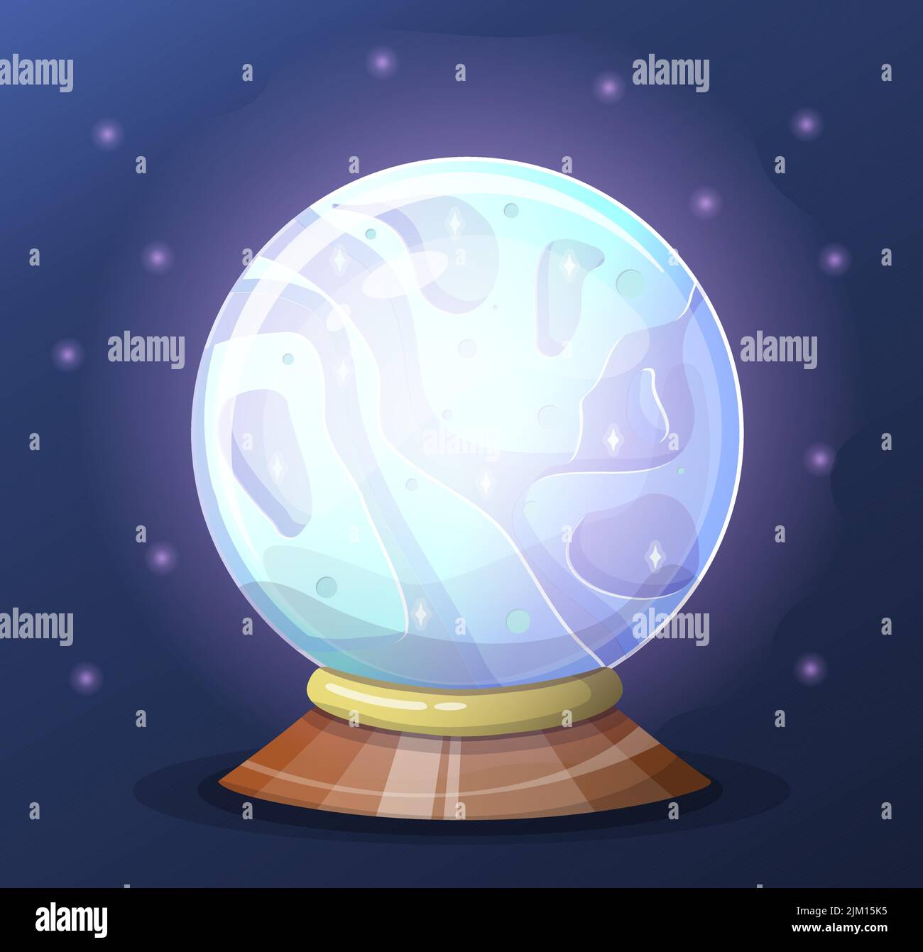 Vector magic fortune sphere glass ball. Witchy Magic Crystal Ball