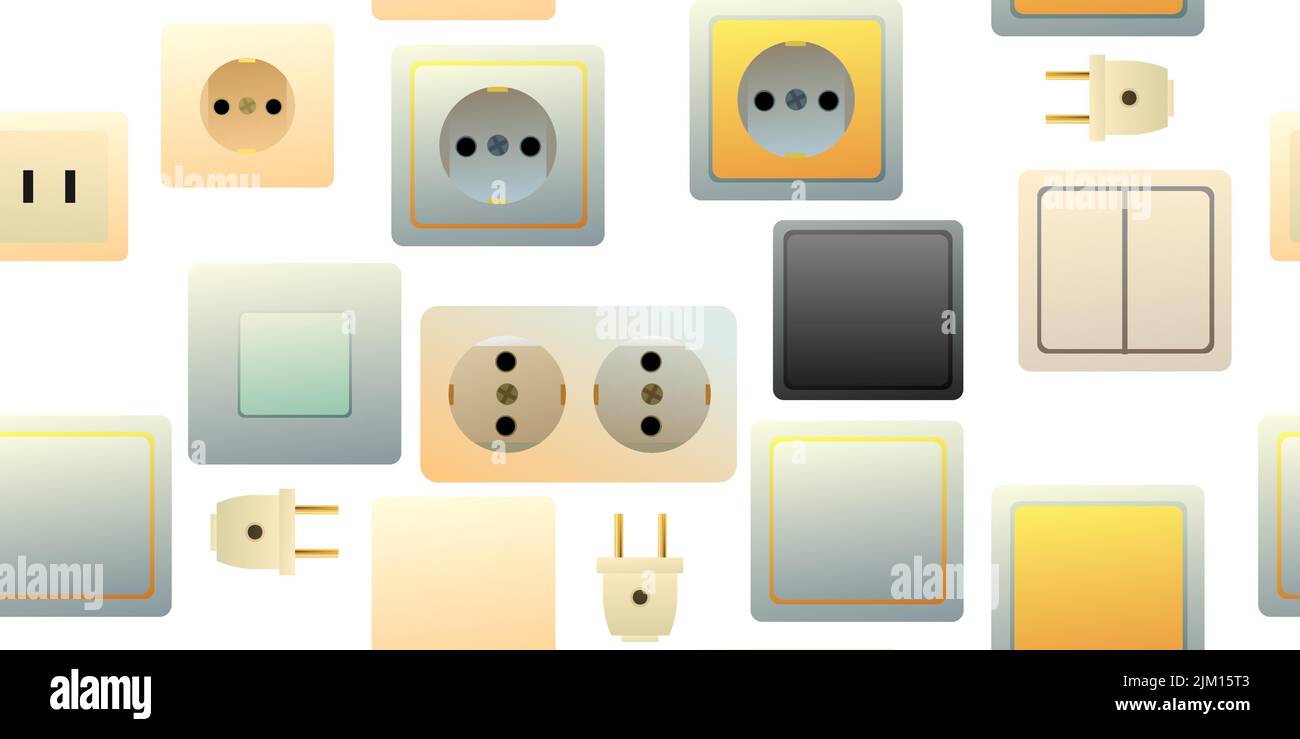 Sockets and switches. Electrical appliances for home network. Spare