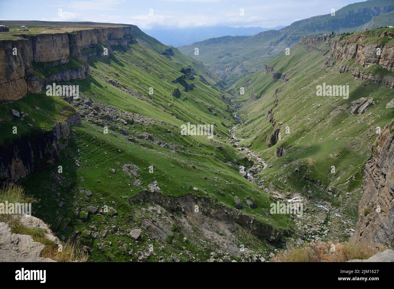 Stunning landscape with Khunzakh Canyon in the Republic of Dagestan, Russia. Caucasus mountains Stock Photo