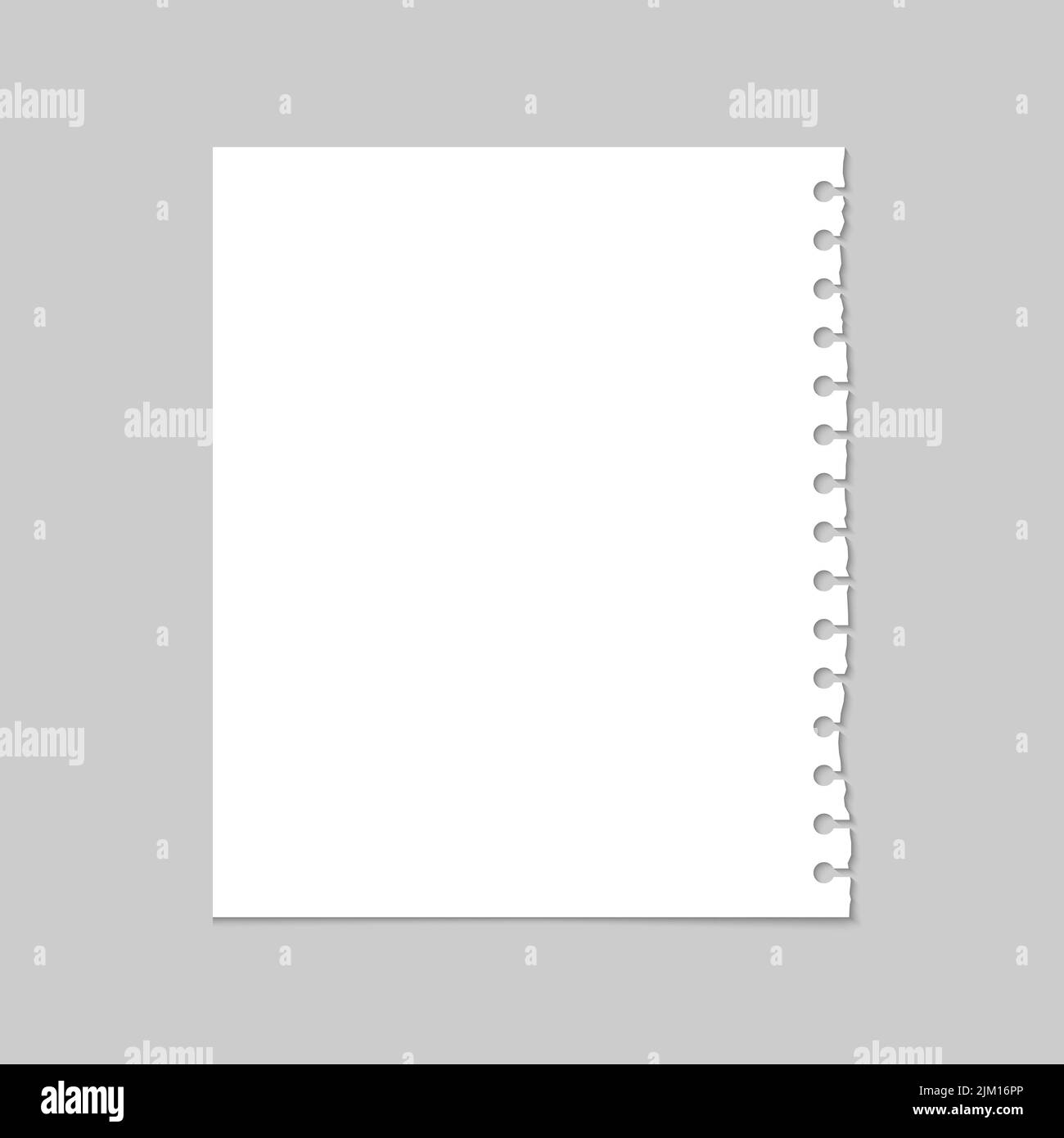 Ripped blank white line paper, Notepad background Stock Vector