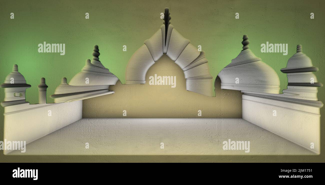 Mihrab is a niche in the wall of a mosque that indicates the qibla, the