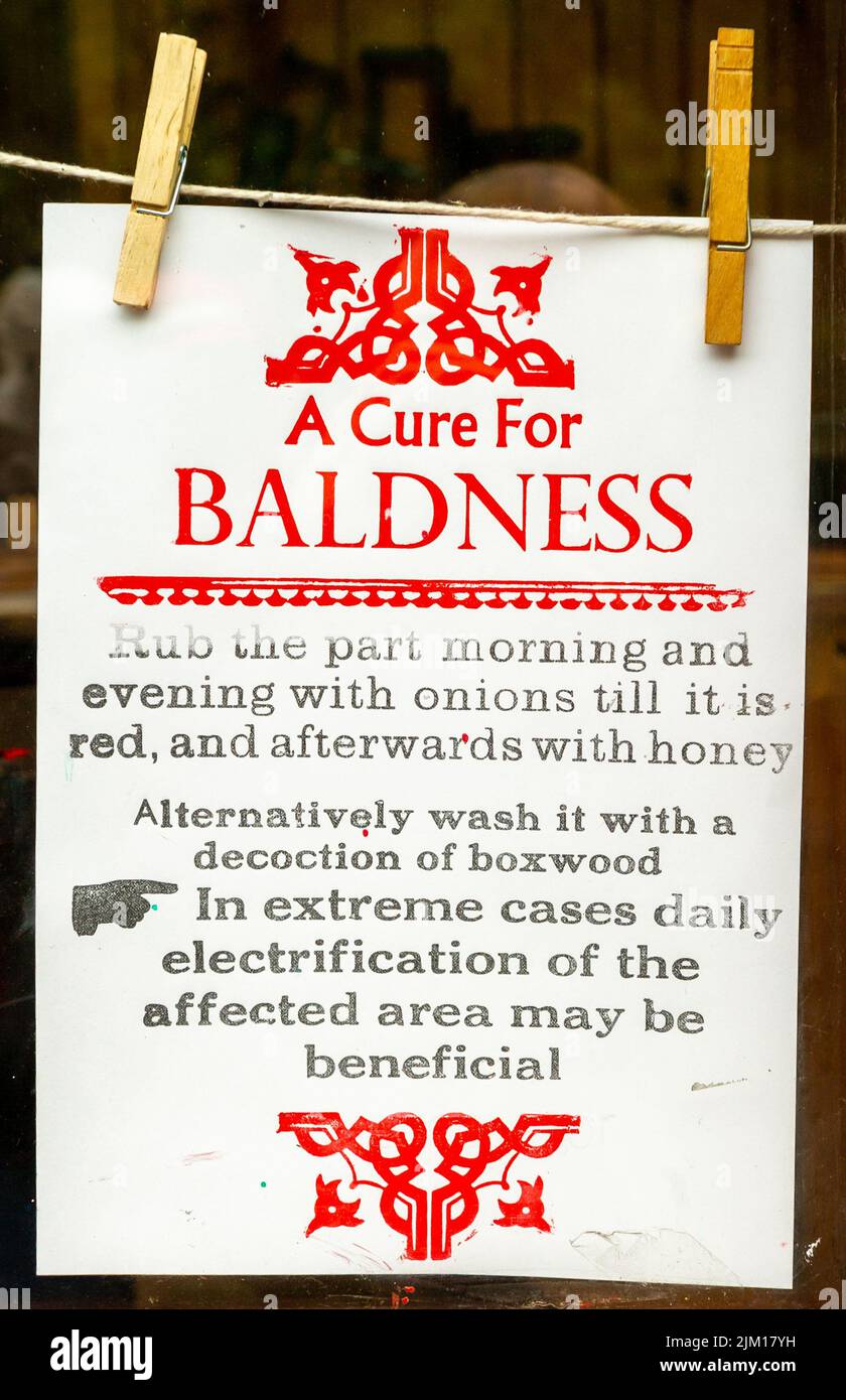 A Victorian cure for baldness poster Stock Photo