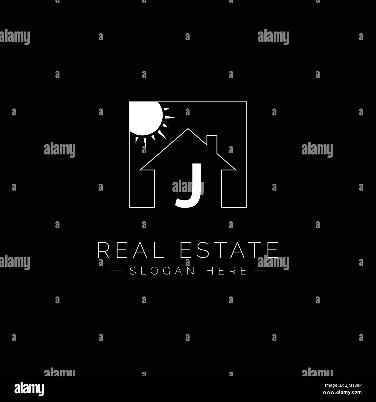 Real Estate Logo for Letter J Home and House icon With Letter J for