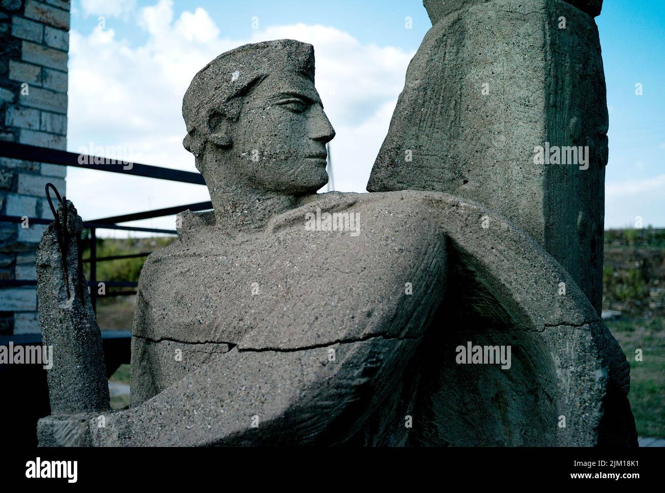 Skopje, North Macedonia. A statue of an Partizan Soldier in the city centre. Stock Photo