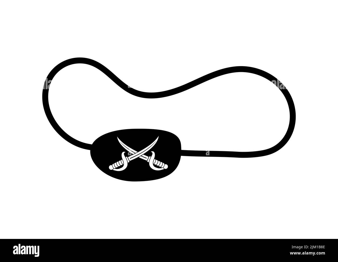 Pirate eye patch with cross cutlass vector illustration Stock Vector