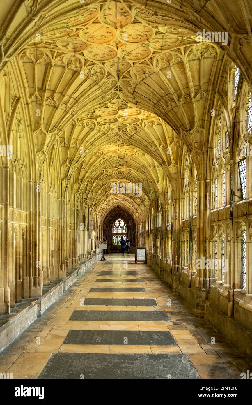 Cloister in the Cathedral, Gloucester, Gloucestershire, England Stock Photo