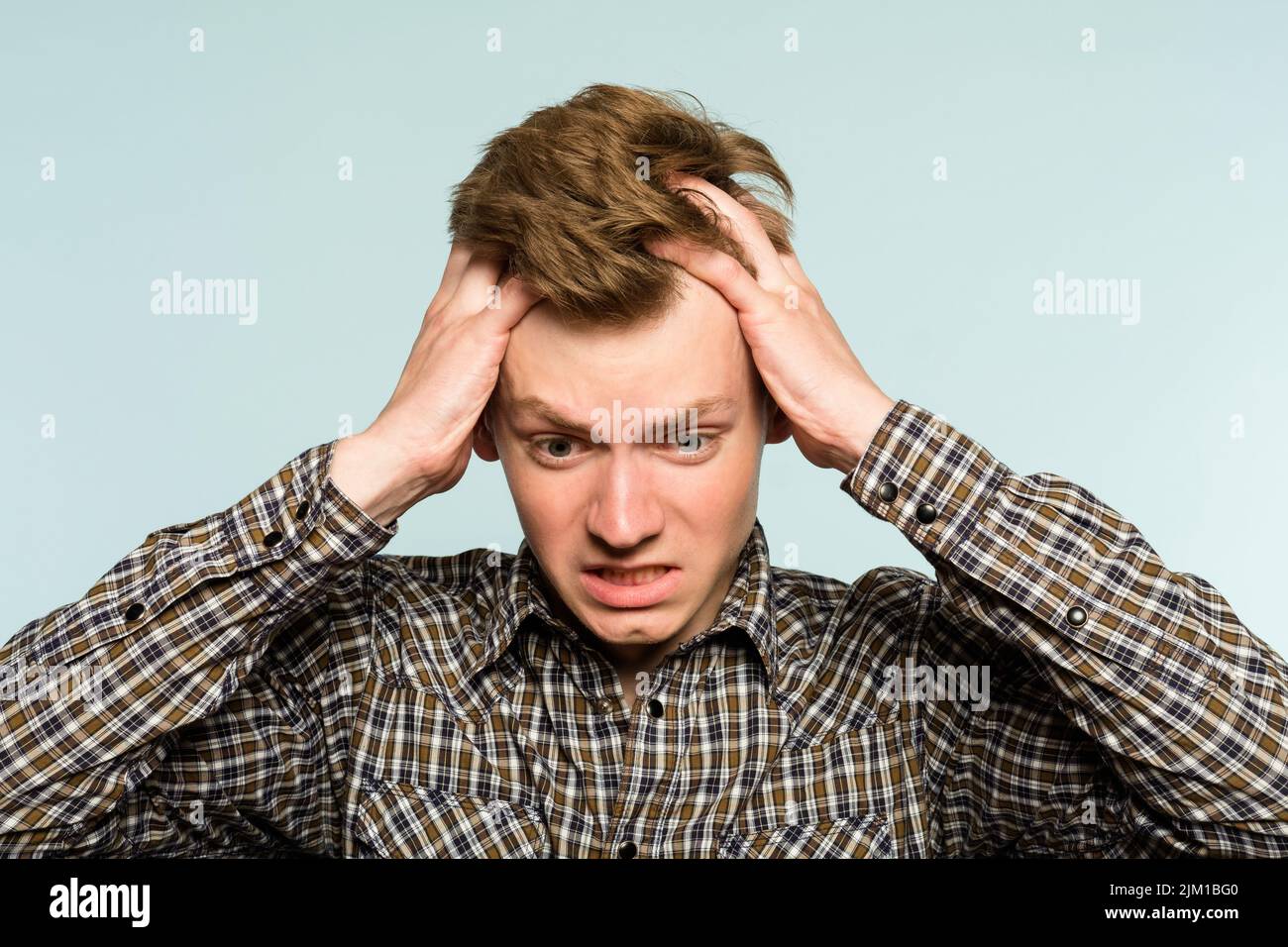 emotional breakdown desperate man distress emotion Stock Photo