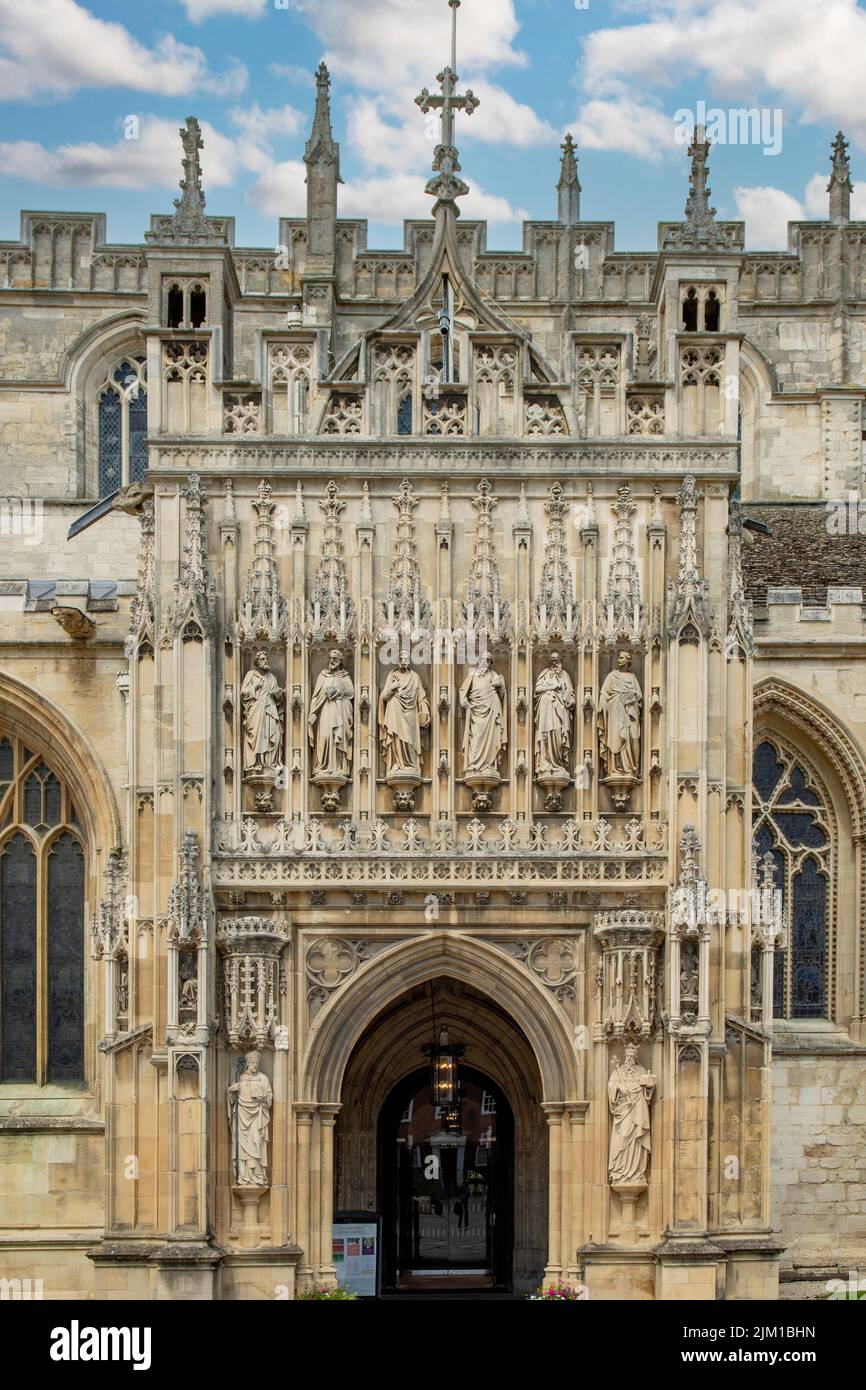Main Entrance to the Cathedral, Gloucester, Gloucestershire, England Stock Photo