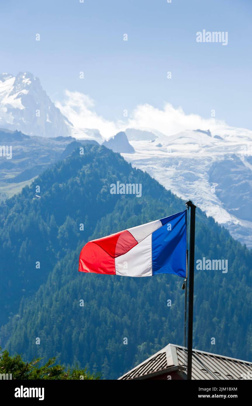 View of the Mont-Blanc Massif, Chamonix Mont-Blanc, France Stock Photo