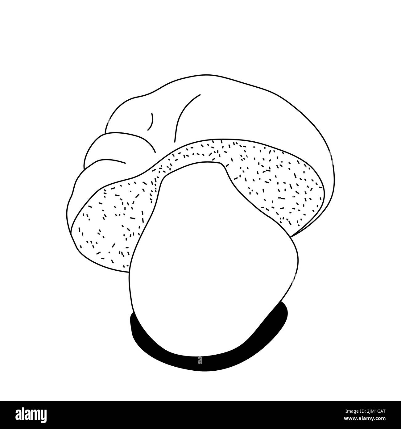 Vector line icon for mushroom. white button isolated. Vintage. Vector illustration. Stock Vector