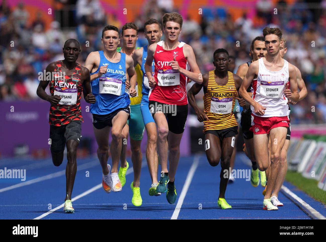 Scotland's Jake Wightman (second left) in action during the second heat the Men's 1500 metres round one at Alexander Stadium on day seven of the 2022 Commonwealth Games in Birmingham. Picture date: Thursday August 4, 2022. Stock Photo