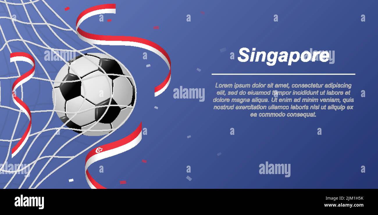 Soccer background with flying ribbons in colors of the flag of