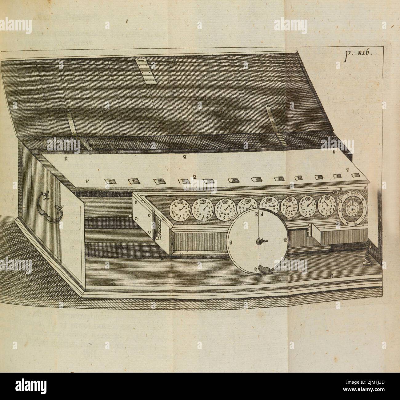 Stepped reckoner. Museum: PRIVATE COLLECTION. Author: GOTTFRIED WILHELM VON LEIBNIZ. Stock Photo