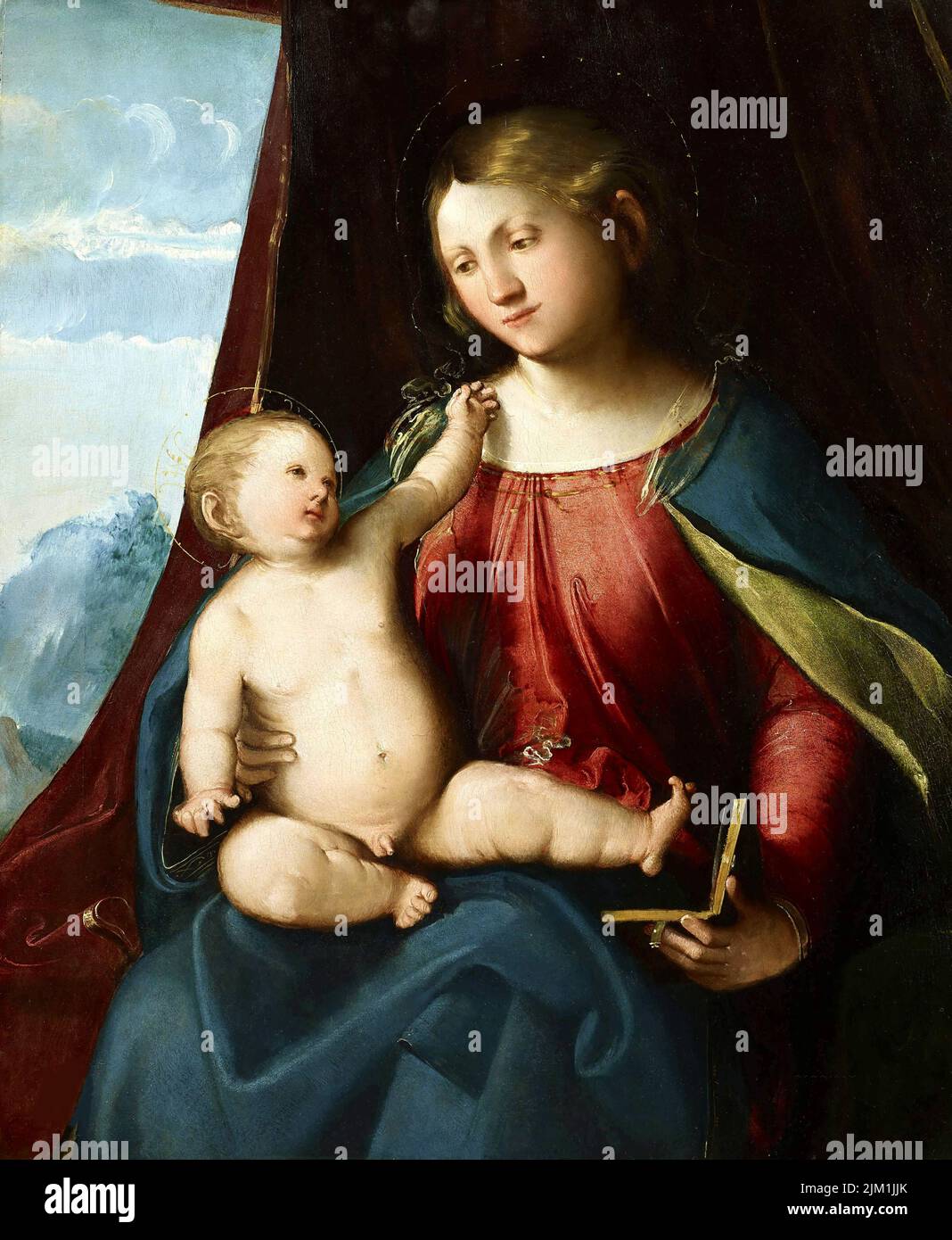 Virgin and Child. Museum: Accademia Carrara, Bergamo. Author: MELONE ALTOBELLO. Stock Photo