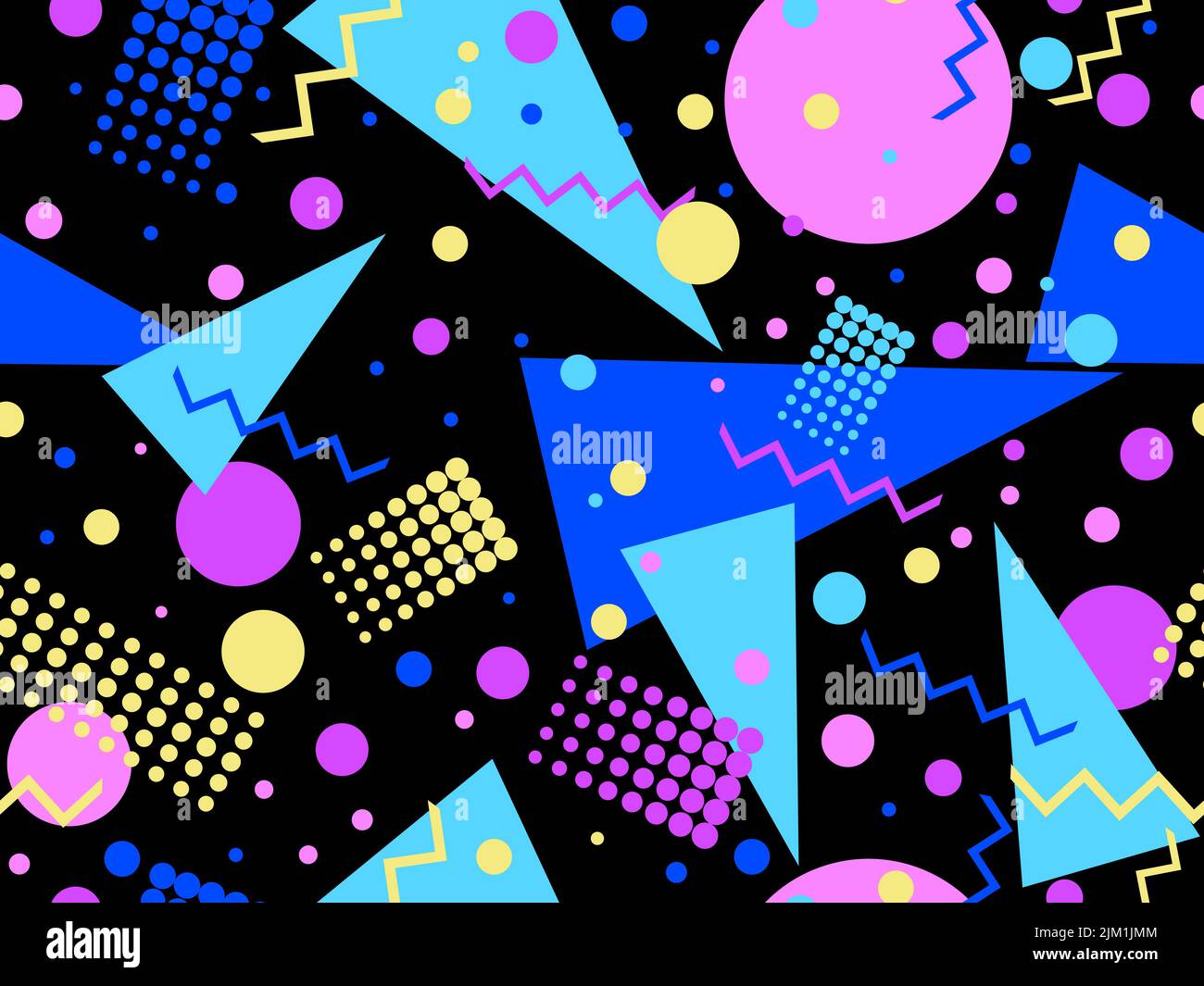Geometric seamless pattern in 80s memphis style. Colorful background ...