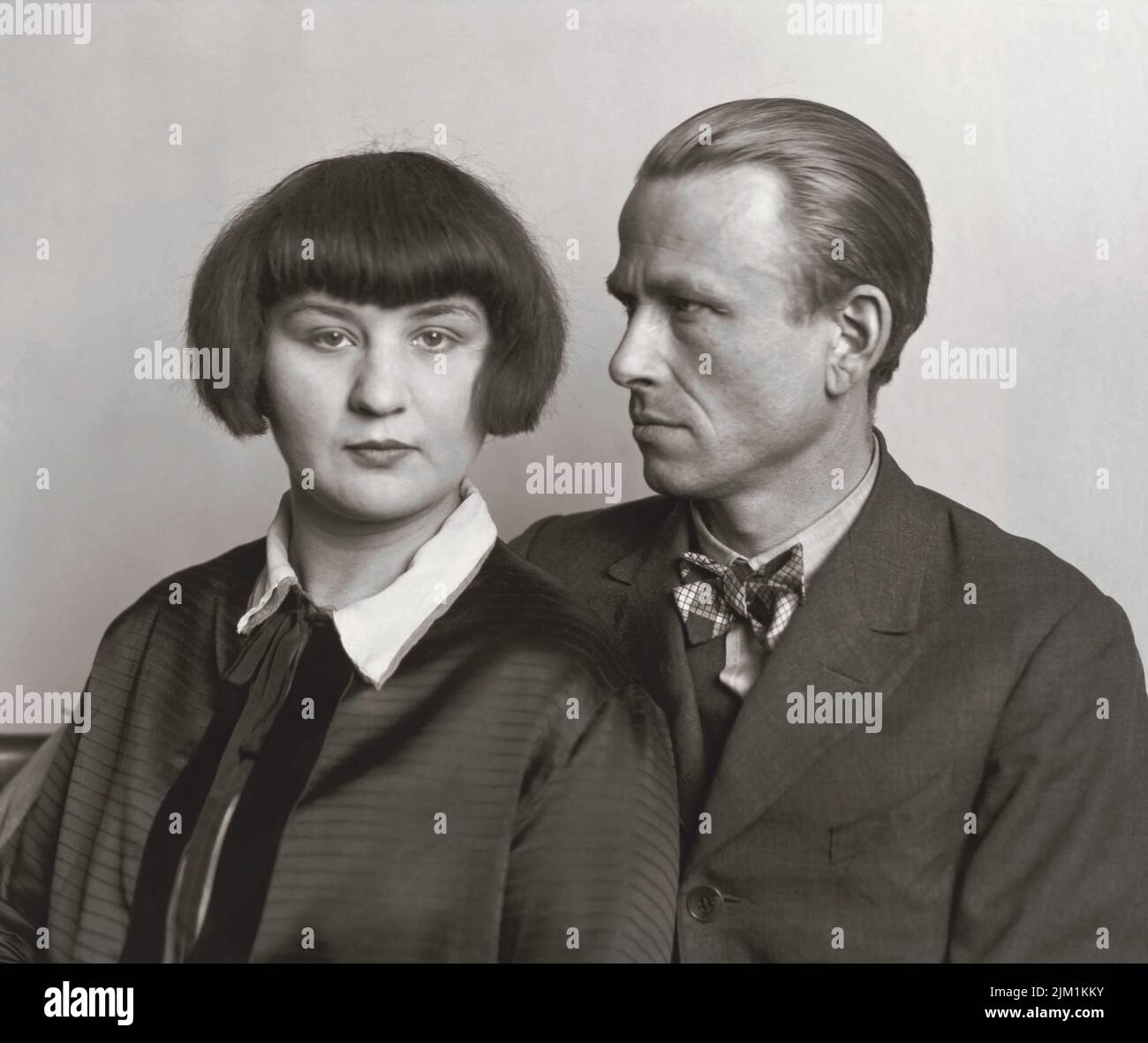 Painter couple (Martha and Otto Dix). Museum: PRIVATE COLLECTION. Author: AUGUST SANDER. Stock Photo