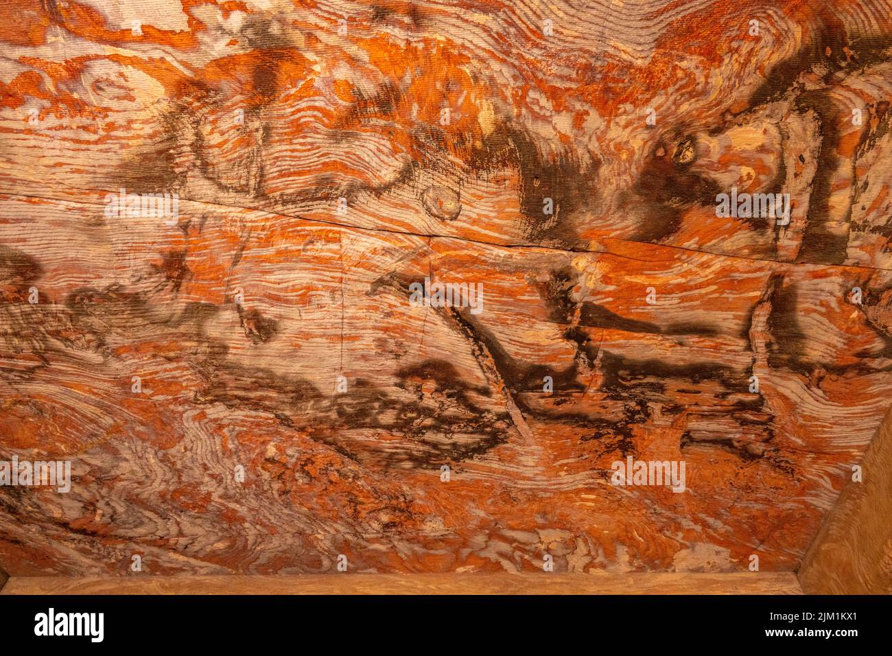 Interior of the Silk Tomb Petra Jordan. Stock Photo