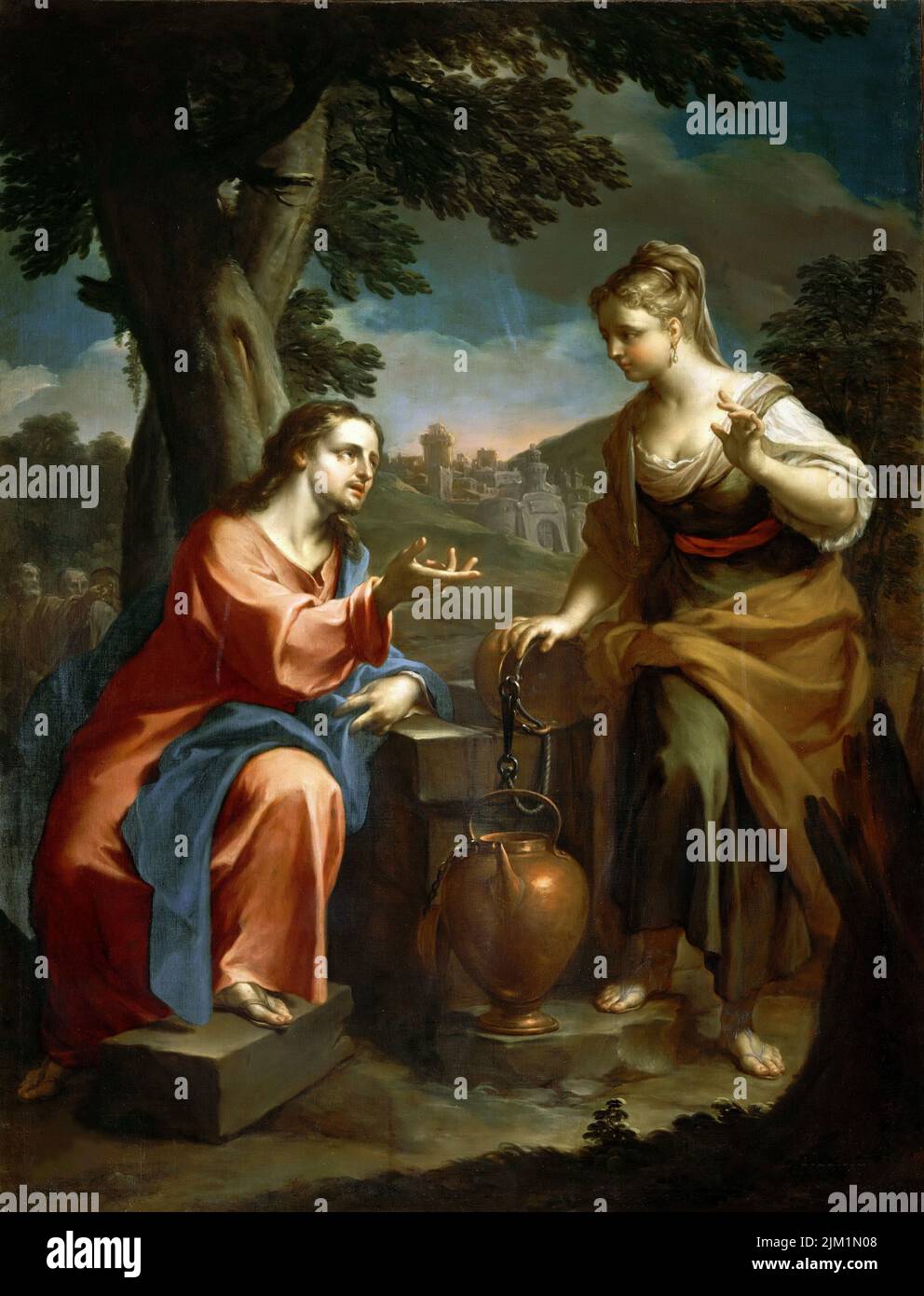 Christ and the Samaritan Woman. Museum: Musei Vaticani in Viale Vaticano, Rome. Author: FRANCESCO TREVISANI. Stock Photo