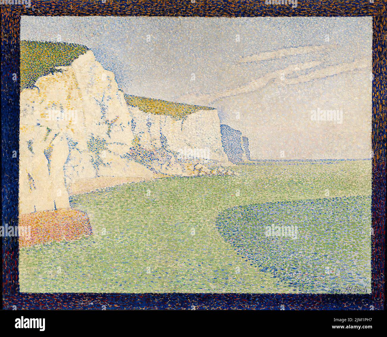 The Cliffs of Dover, The Cliffs at South Foreland, pointillism painting in oil on canvas by Alfred William Finch, 1892 Stock Photo