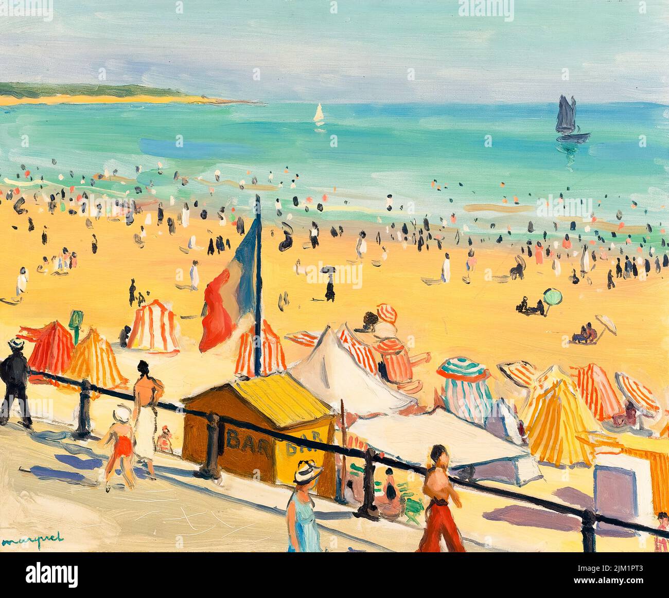 Albert Marquet painting, La plage, Sables d'Olonne, oil on panel, 1923 Stock Photo