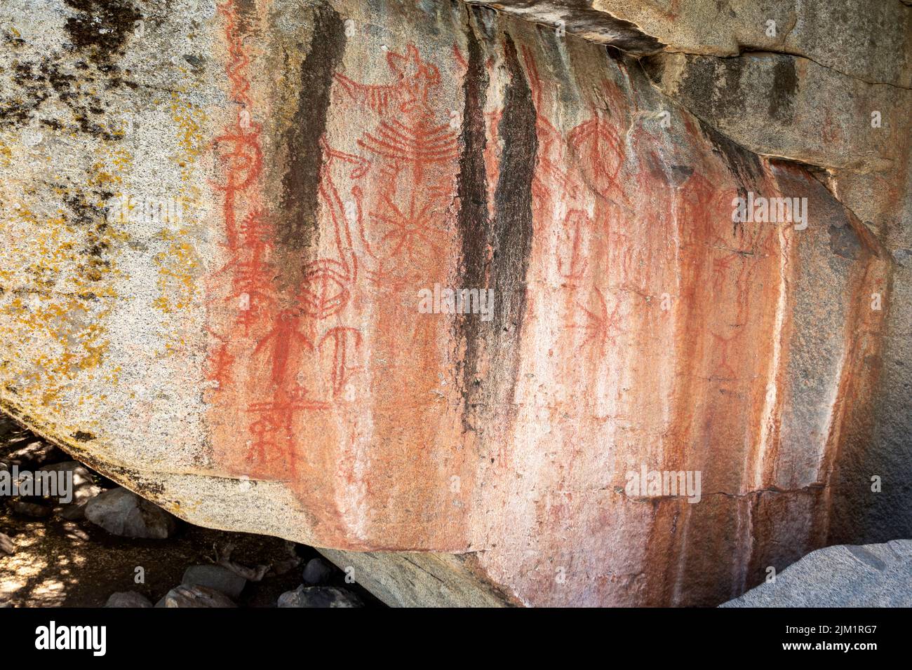 rock paintings at Three Rivers Petroglyph Site, USA Stock Photo