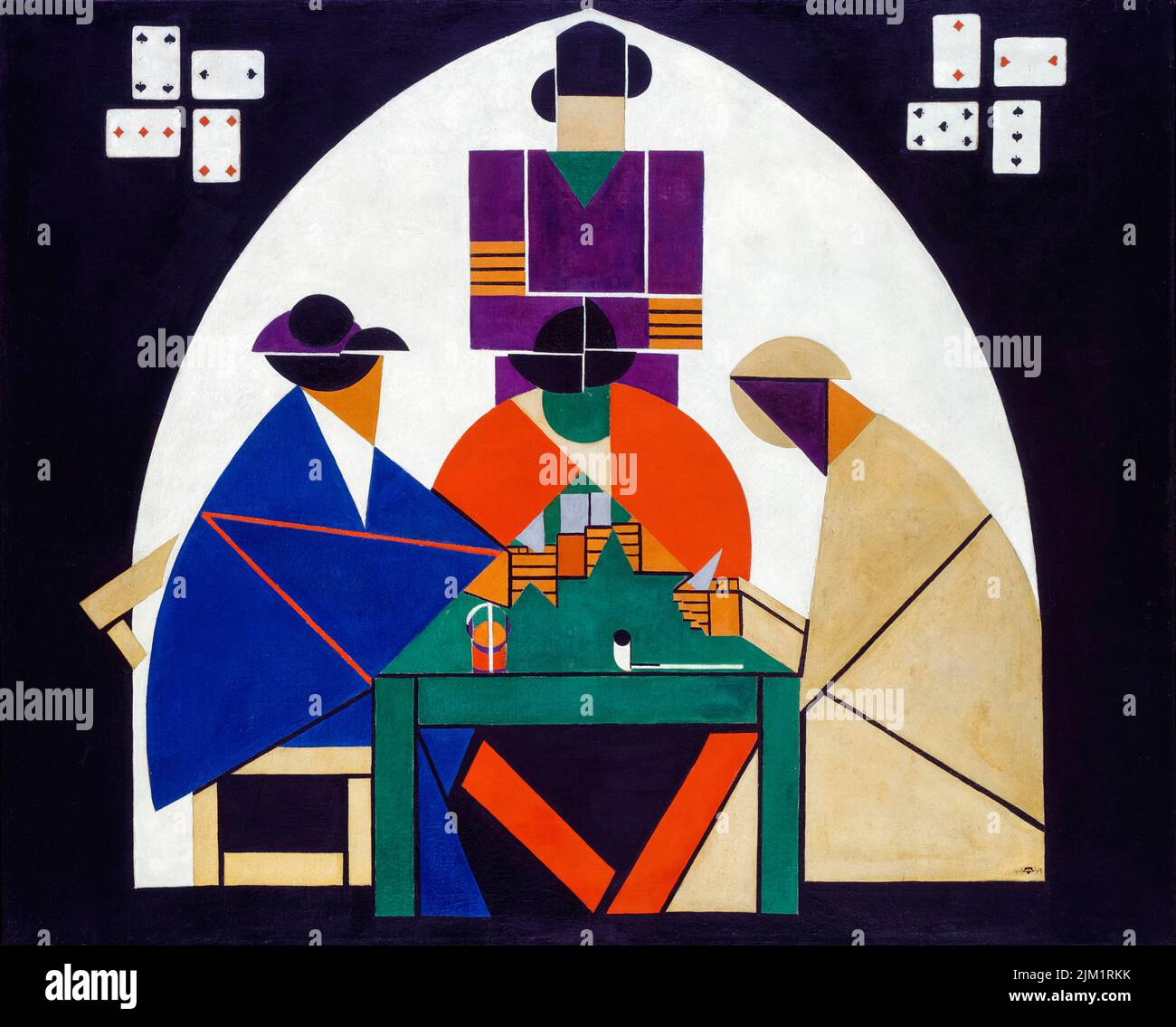 Theo van Doesburg abstract painting, The Cardplayers, oil and tempera on canvas, 1916-1917 Stock Photo