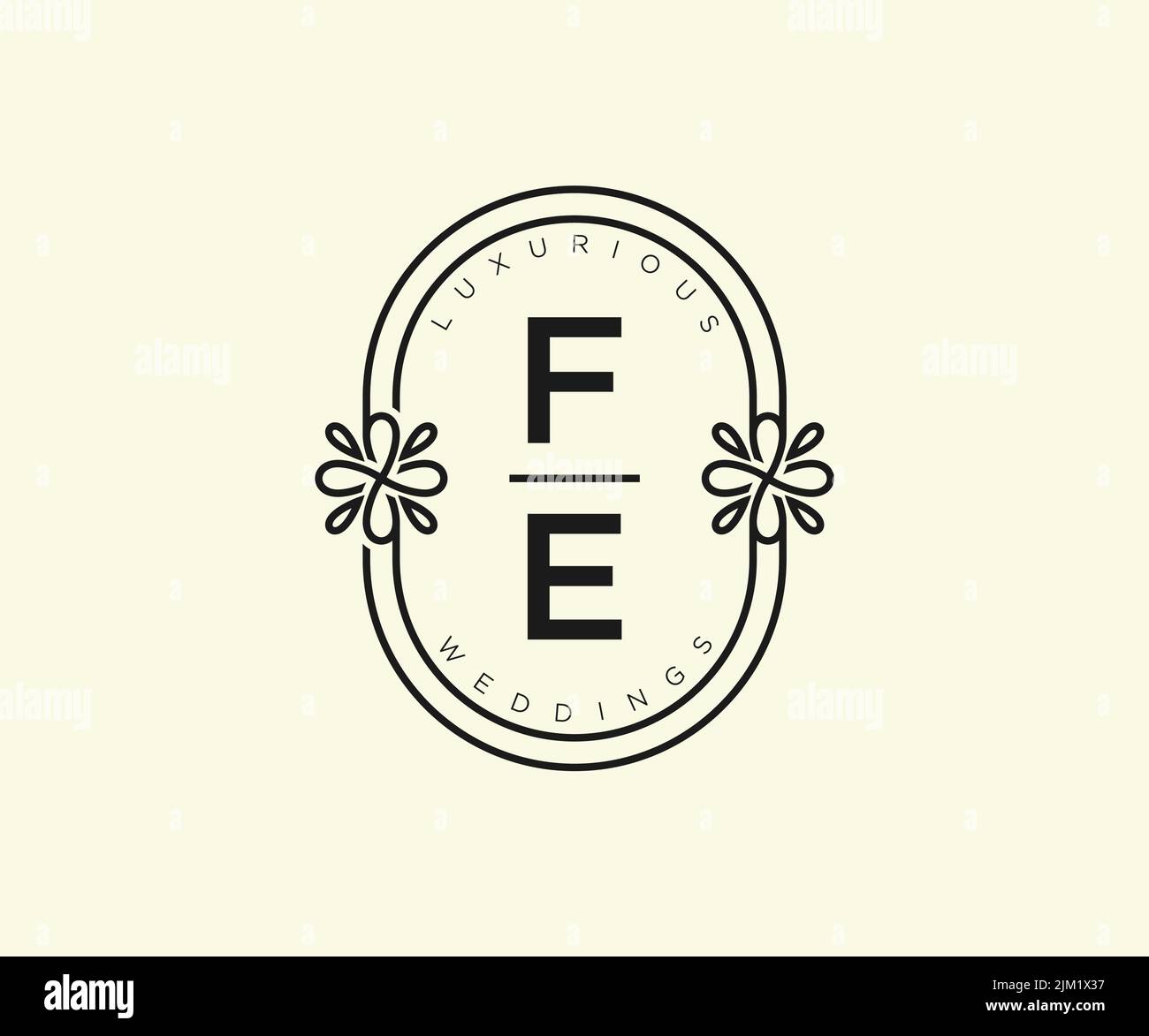 FE Initials letter Wedding monogram logos template, hand drawn modern ...