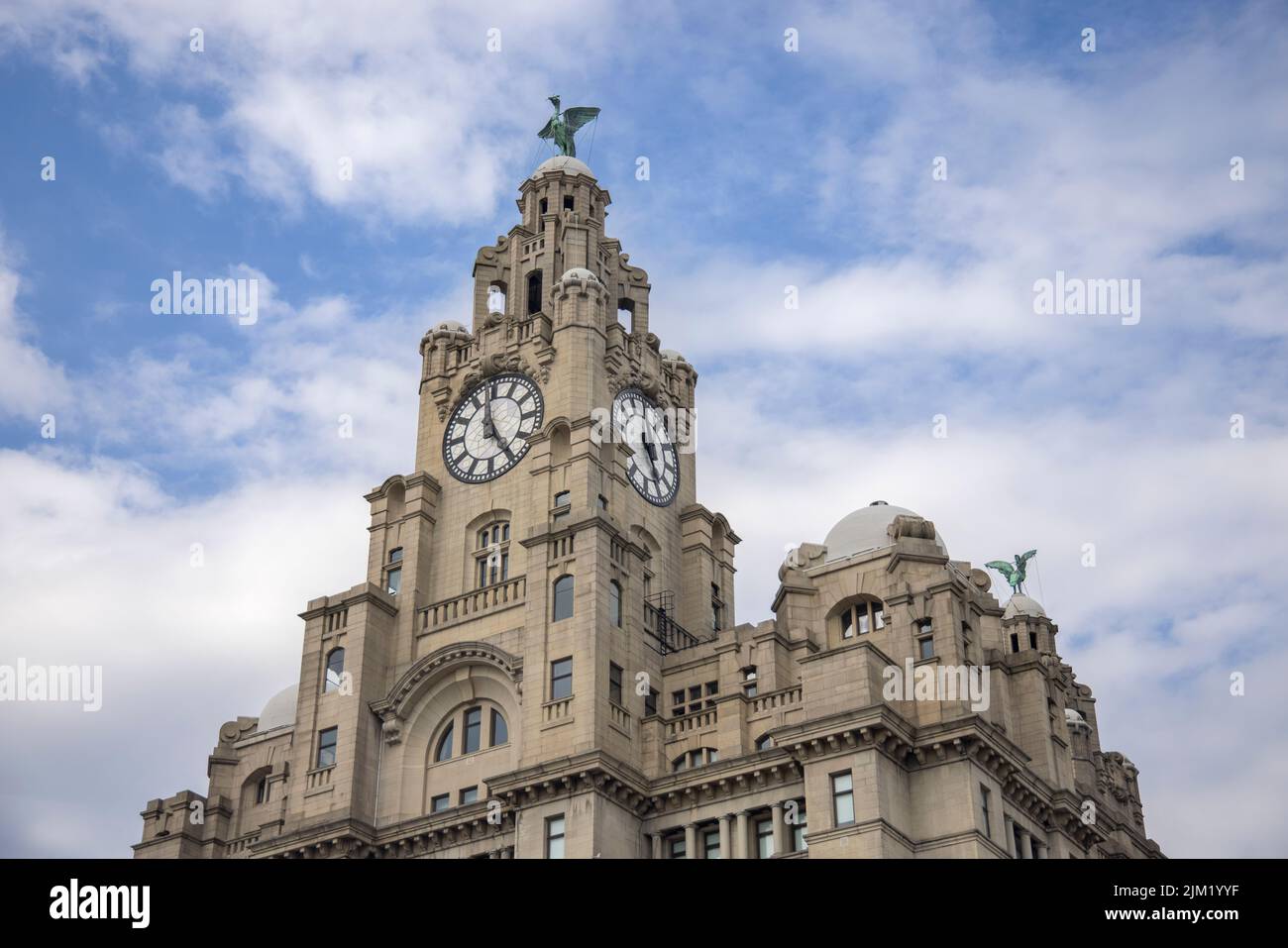 the famous liver building a unesco world heritage site on the waterfront liverpool merseyside Stock Photo