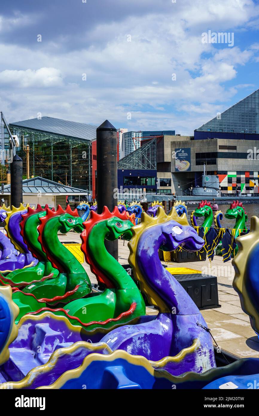 Baltimore, MD, USA August 2, 2022 Baltimore Inner Harbor in the