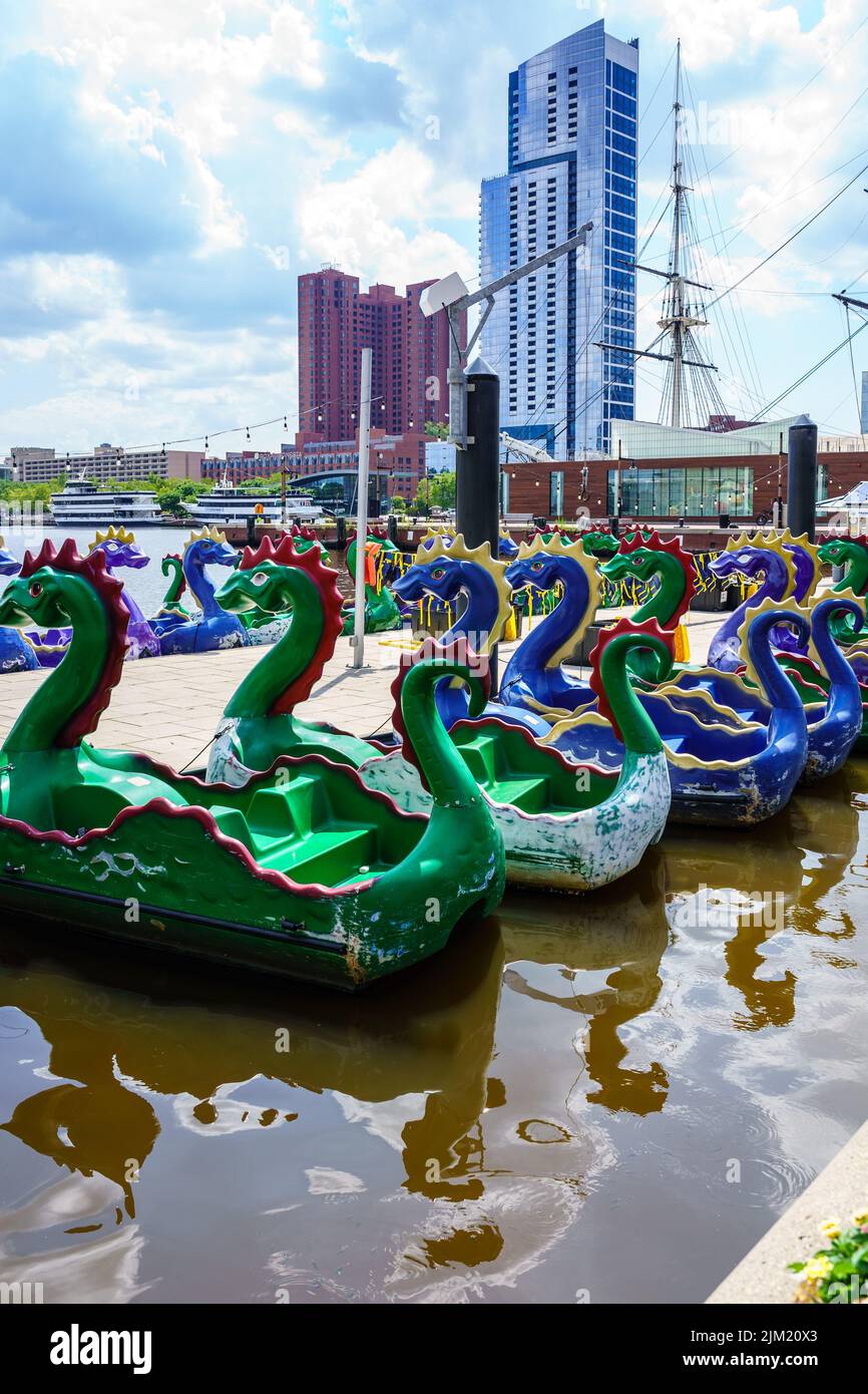 Baltimore, MD, USA August 2, 2022 Baltimore Inner Harbor in the