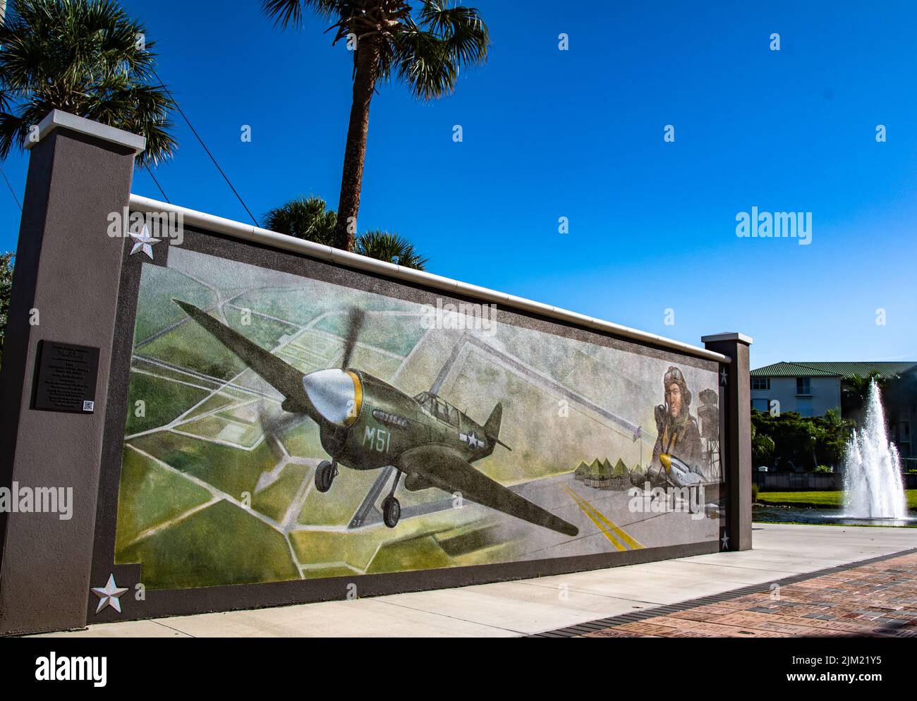 Mural Painting in Punta Gorda, Florida located in/around the Harborwalk Trail that runs along the Peace River in Charlotte County. Stock Photo