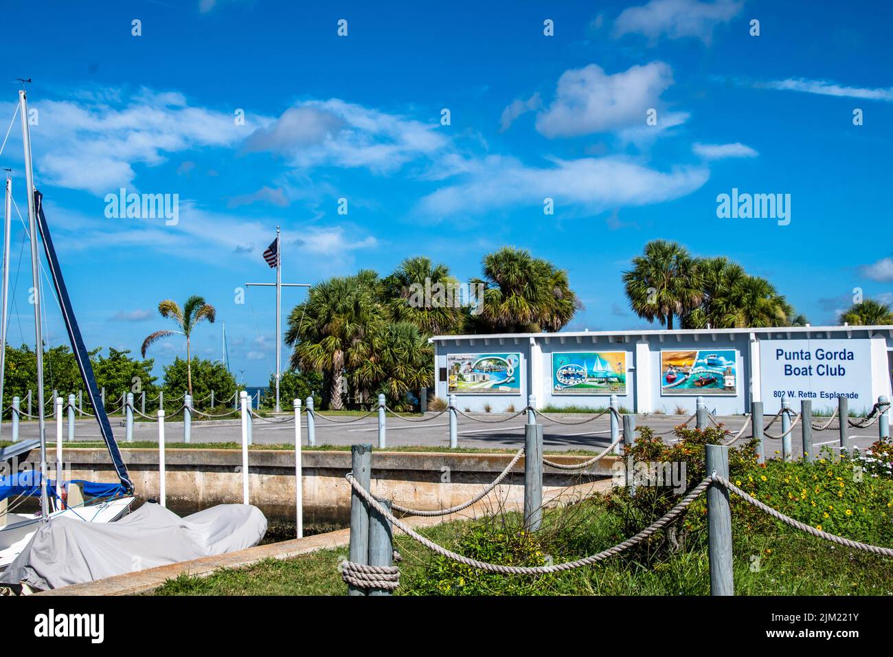 Mural Painting in Punta Gorda, Florida located in/around the Harborwalk Trail that runs along the Peace River in Charlotte County. Stock Photo