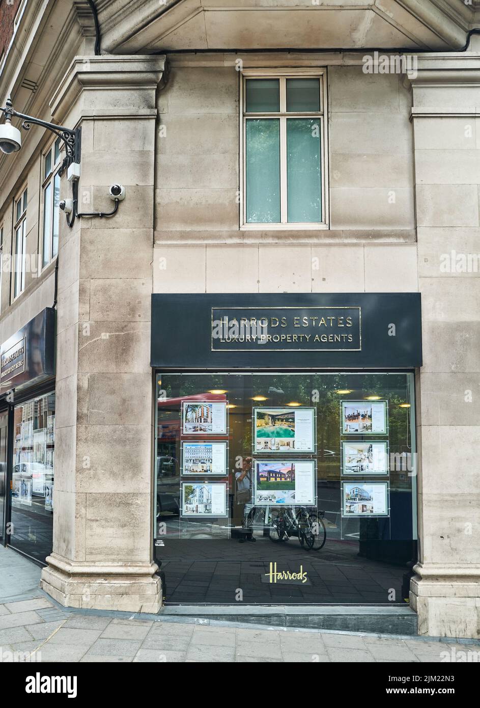 Harrods estates luxury property agents shop, Park Lane, Mayfair, London