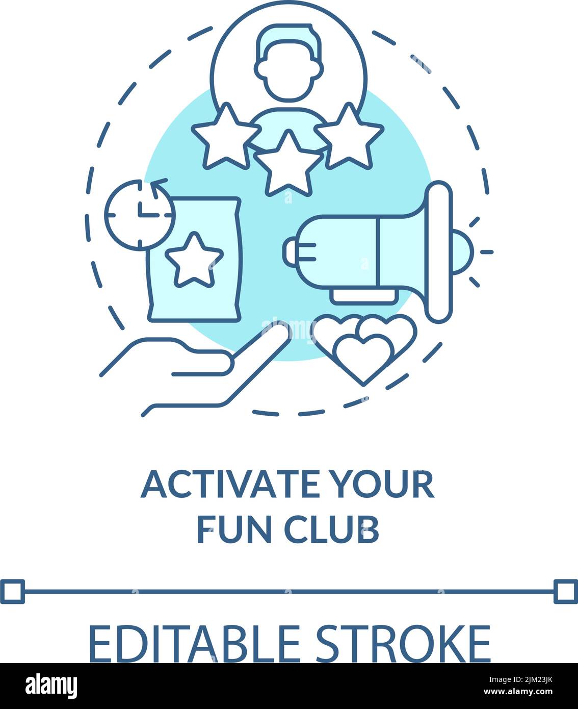 Activate your fun club turquoise concept icon Stock Vector Image & Art ...