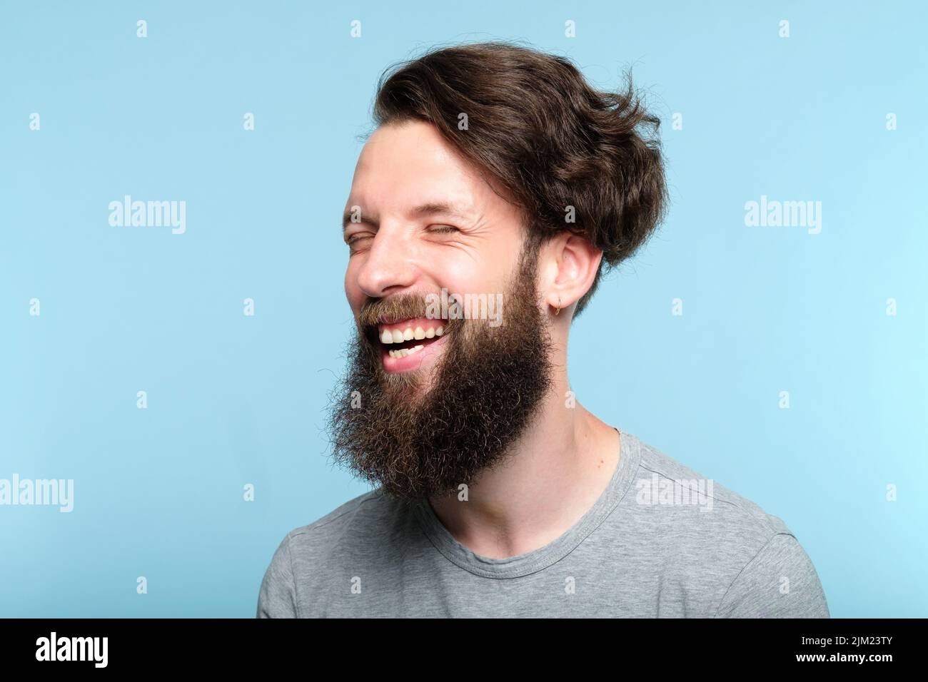 facial expression happy joyful smiling hipster man Stock Photo Alamy