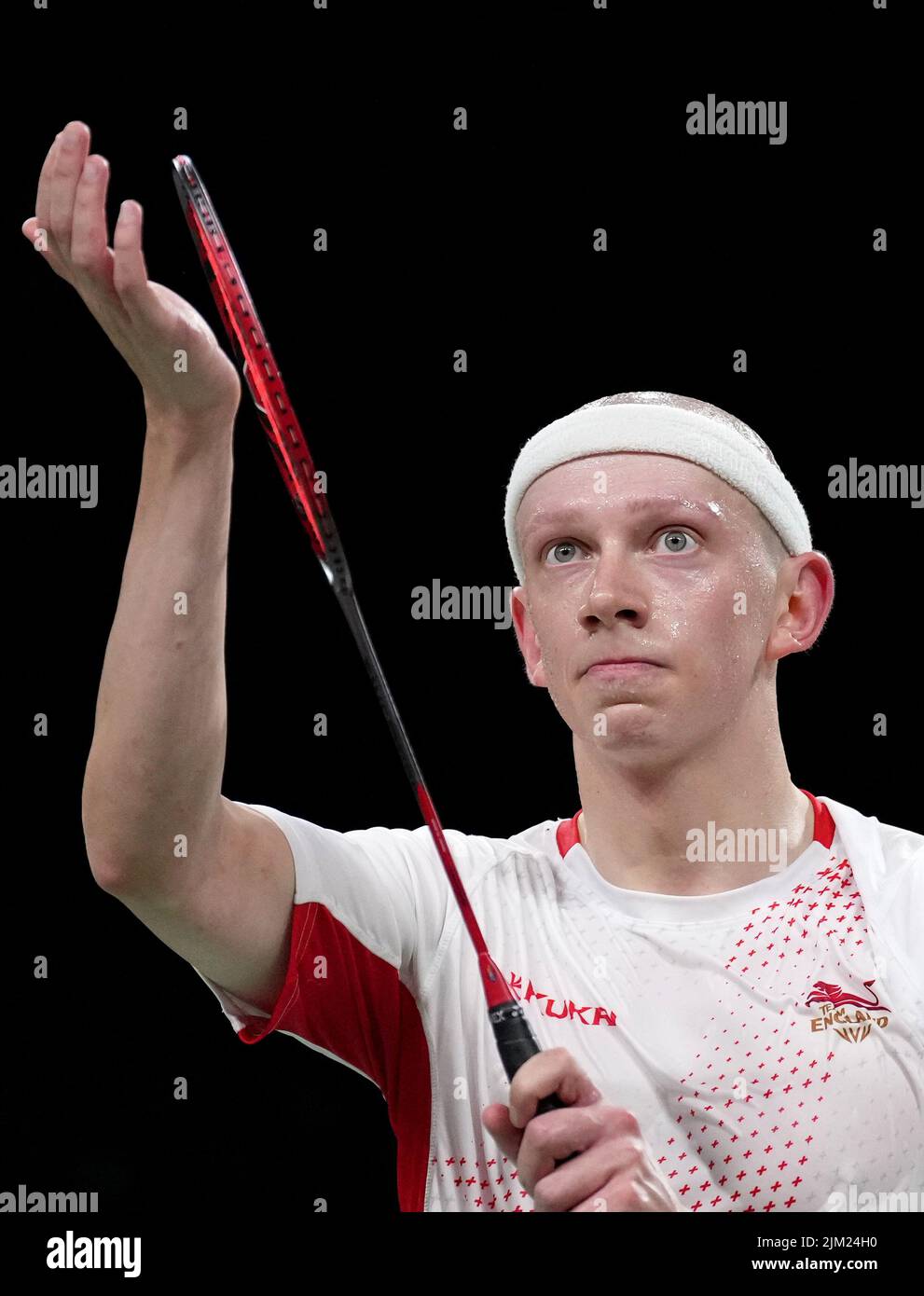 England's Toby Penty celebrates victory after his match against Australia's Nathan Tang at The NEC on day seven of the 2022 Commonwealth Games in Birmingham. Picture date: Thursday August 4, 2022. Stock Photo
