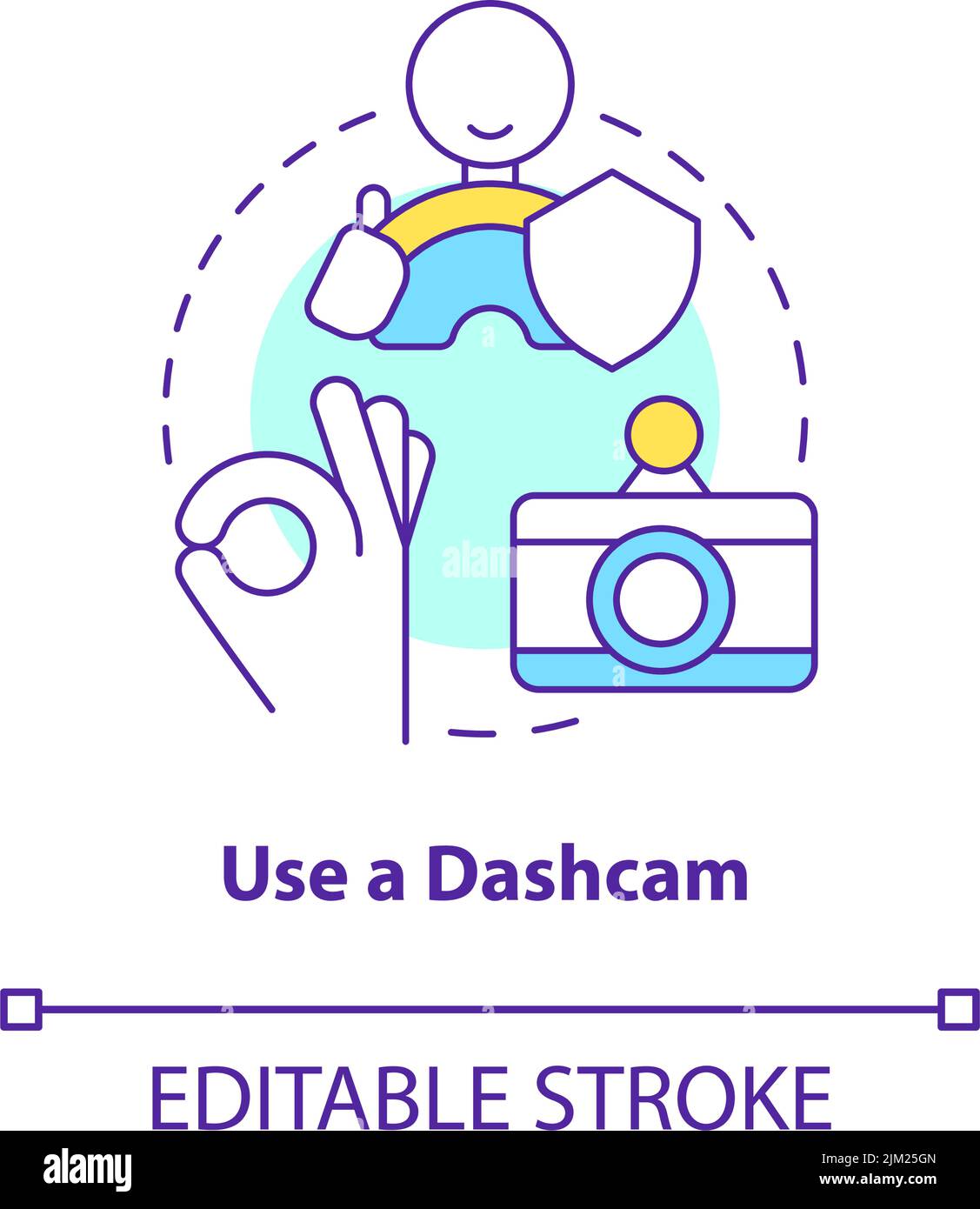 Use dashcam concept icon Stock Vector